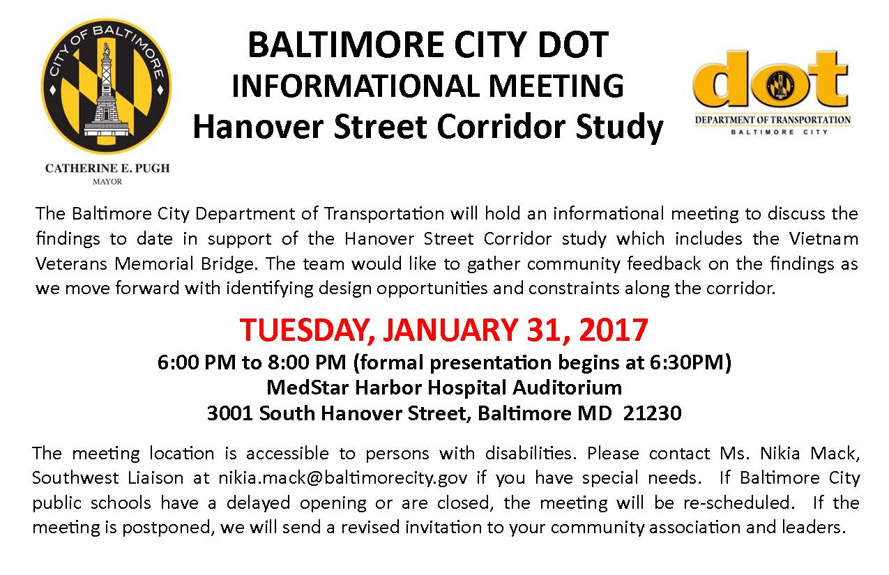 Hanover Street Corridor Study Informational Meeting